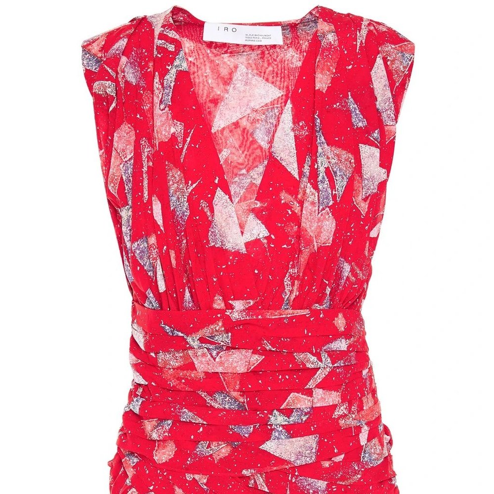 Defferri ruched printed silk-blend chiffon mini dress from IRO - Picture 3 of 12